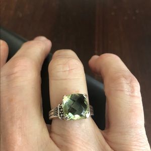 Green amethyst prasiolite ring